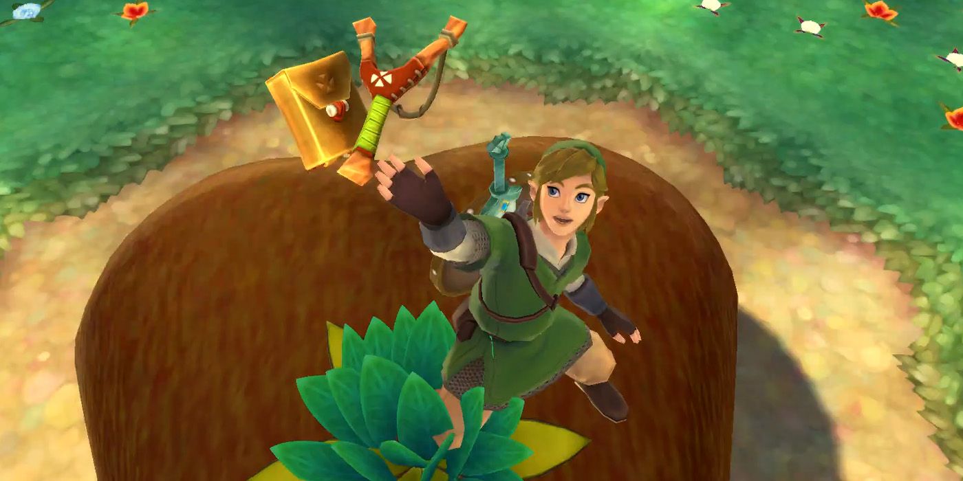 Obtaining the Slingshot in The Legend of Zelda: Skyward Sword HD