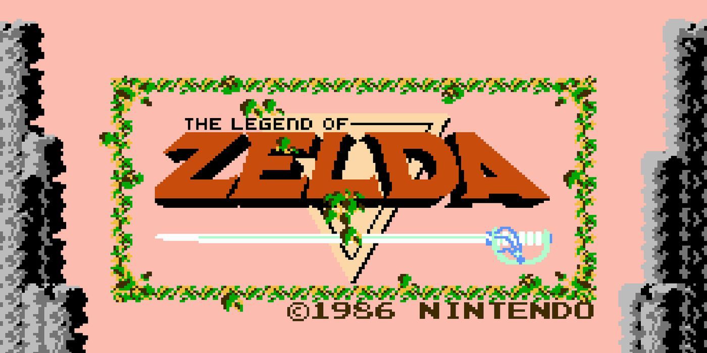 Screenshot of The Legend of Zelda title screen. Reads: The Legend of Zelda (c) 1986 Nintendo