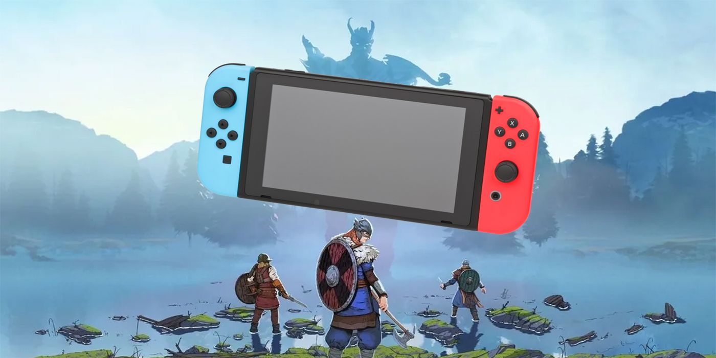 Tribes of Midgard key art with Switch