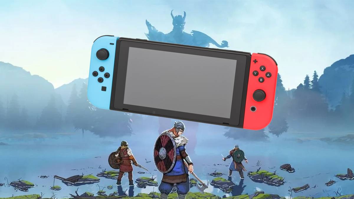 Tribes of Midgard key art with Switch
