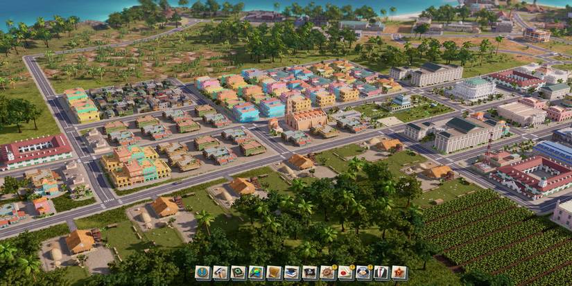 Housing estate on an island