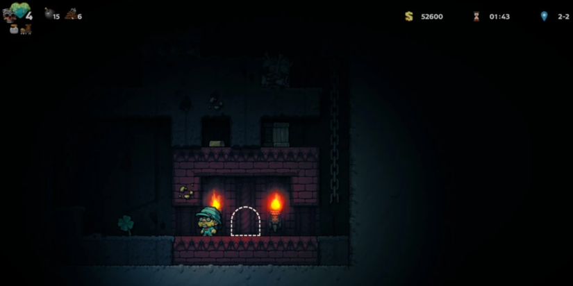 player finding a clover close to the entrance of the area.