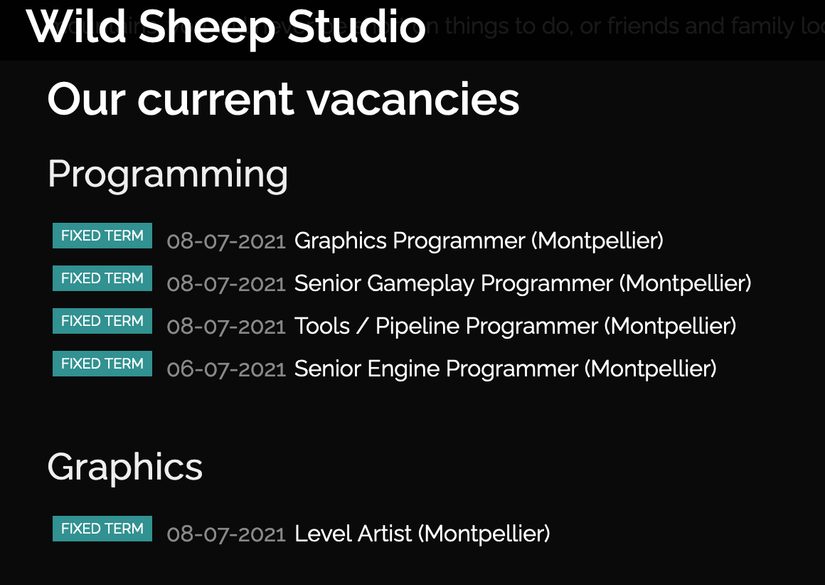 wild sheep studio job listings