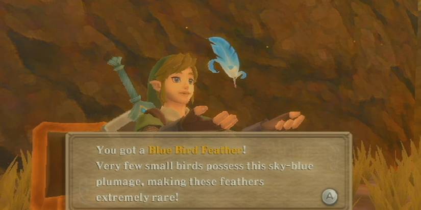 the legend of zelda skyward sword blue bird feather