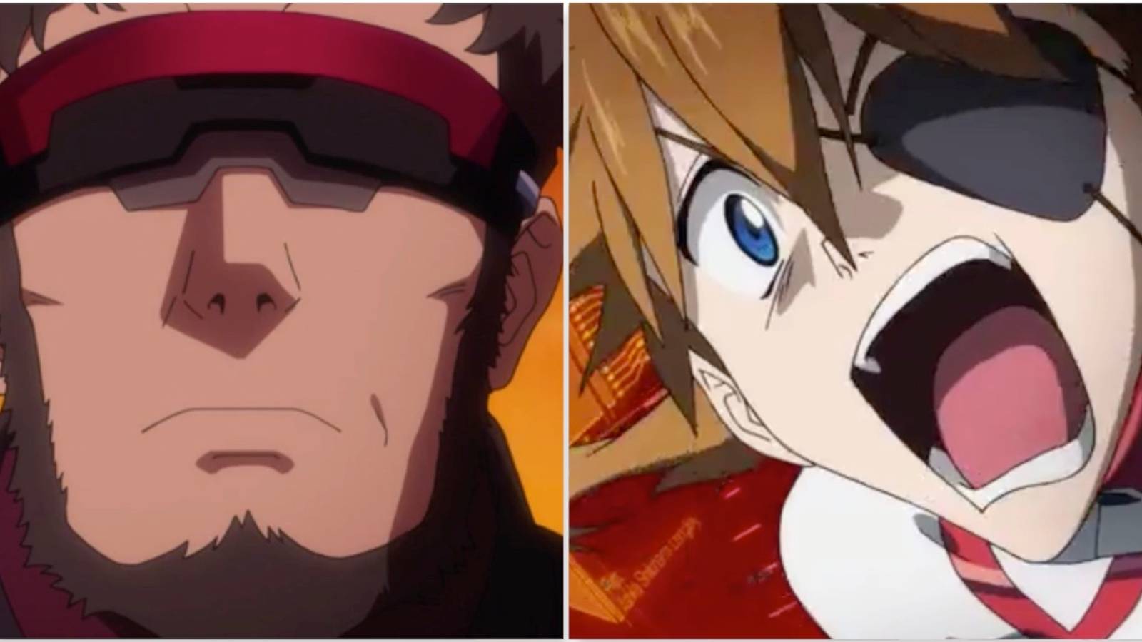 Gendo and Asuka from Neon Genesis Evangelion