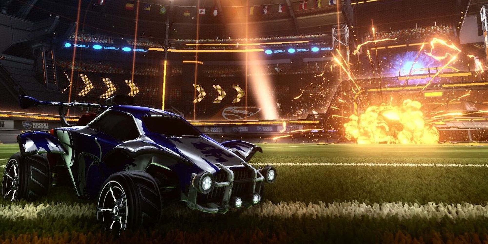 Promo art featuring cars from Rocket League