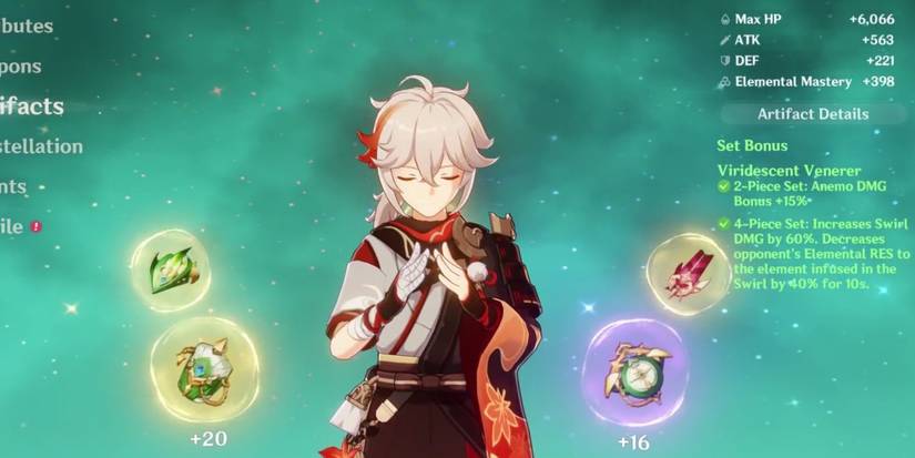 kazuha with 4-set of Viridescent Venerer