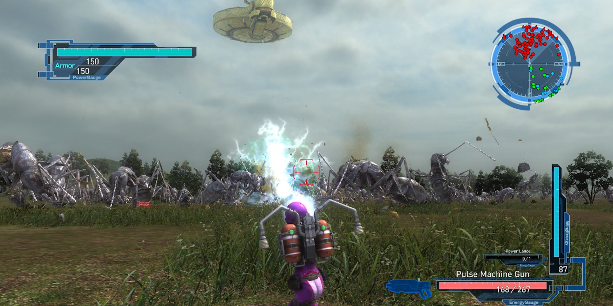 Fighting aliens in Earth Defense Force 5 