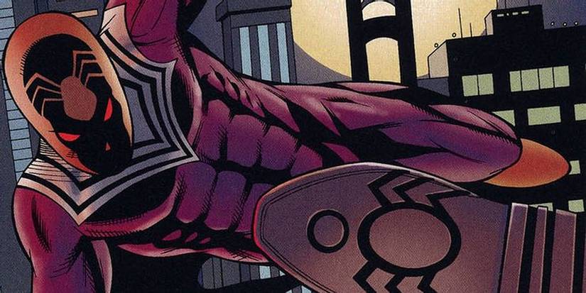 Black Spider moves through the city