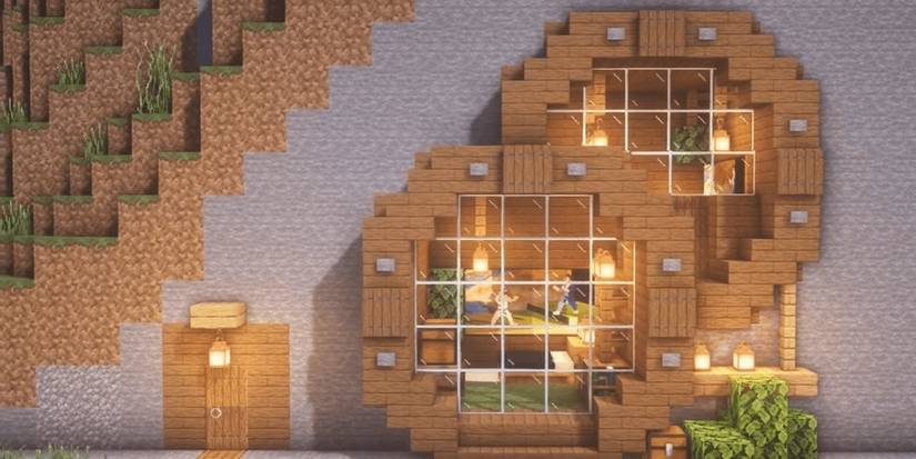 Easy Minecraft house design - Mountain base