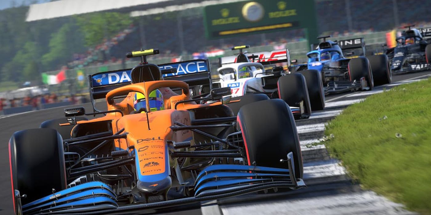 A Car leading a race in F1 2021