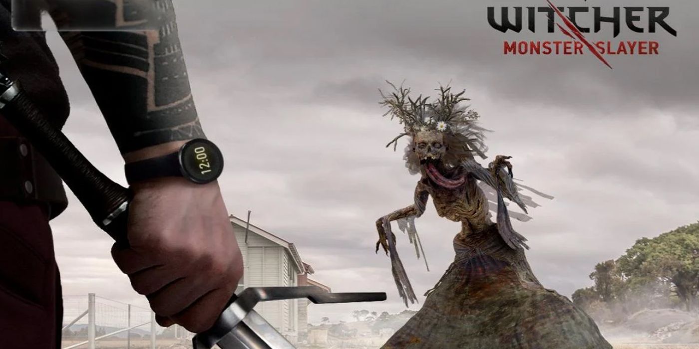 A Player with a Sword facing a Monster in Witcher Monster Slayer