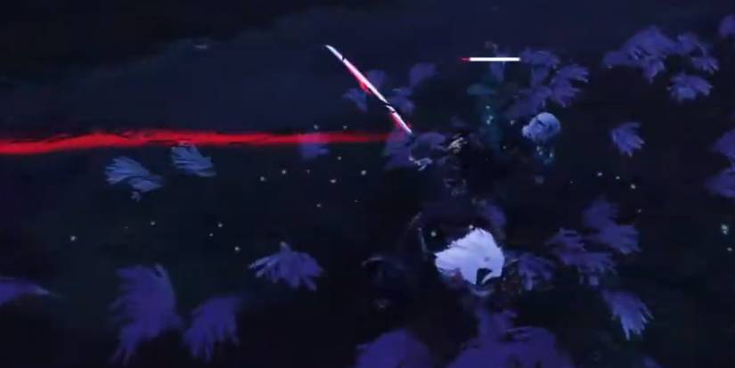 A Samurai attacking with the Spirit Pull