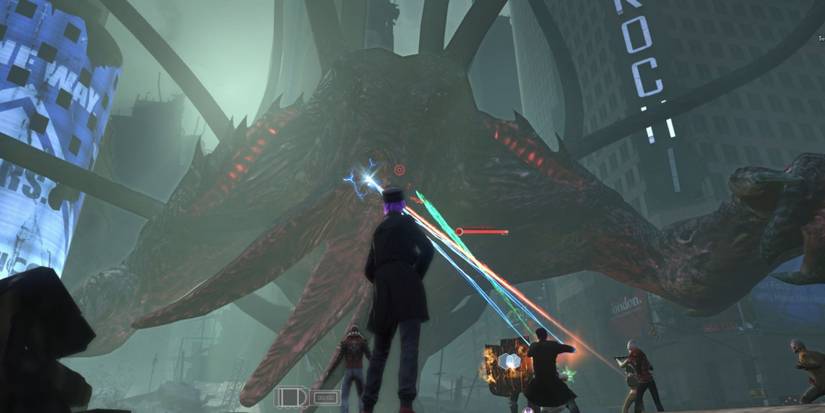 A group of players fighting a threat in Secret World Legends