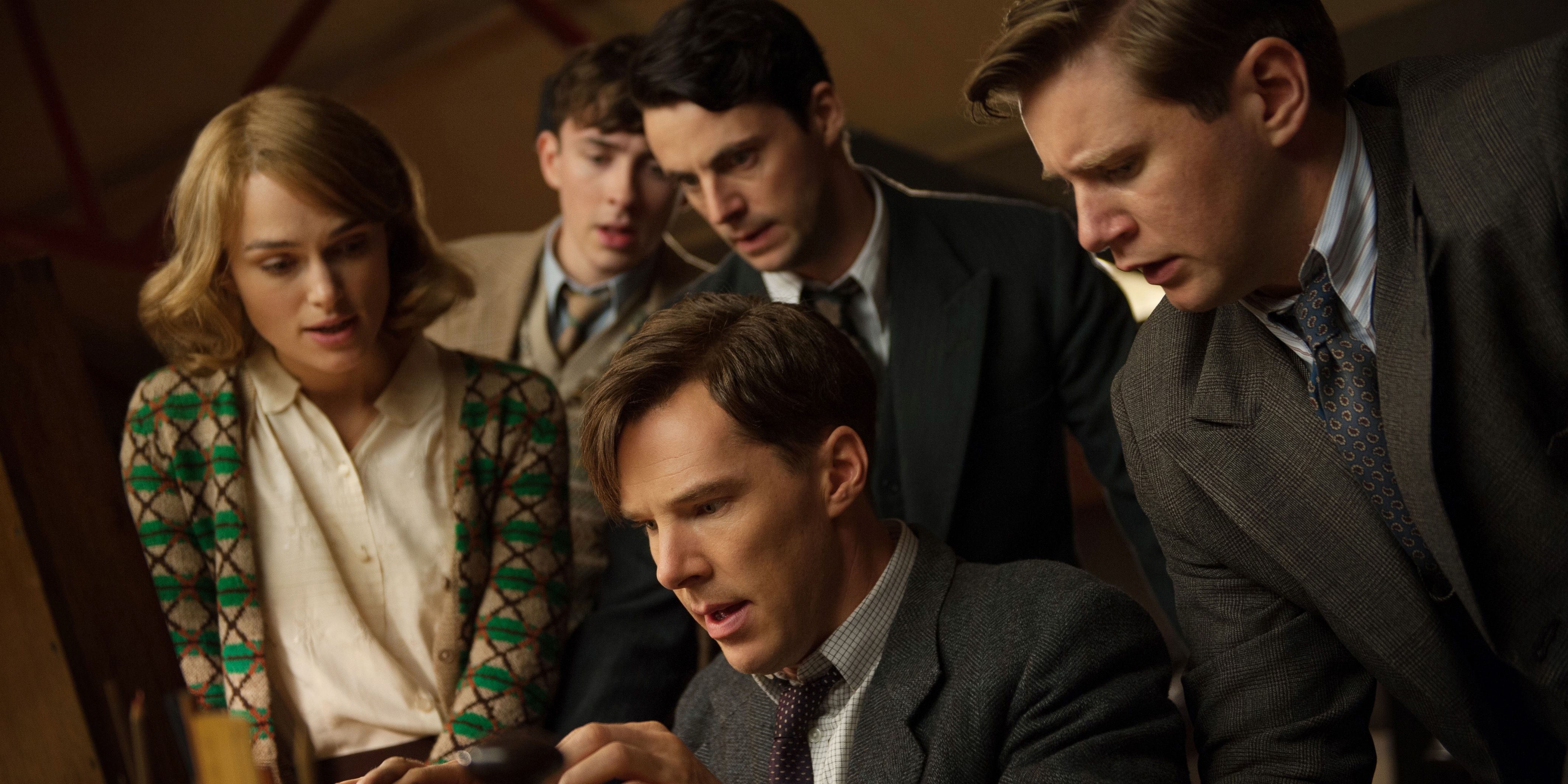 Alan-Turing-and-his-team-work-on-cracking-the-Enigma-in-The-Imitation-Code