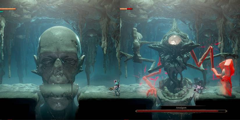 Boss Fight Second Phase of Amalgam at Weeping Cavity in Grime 