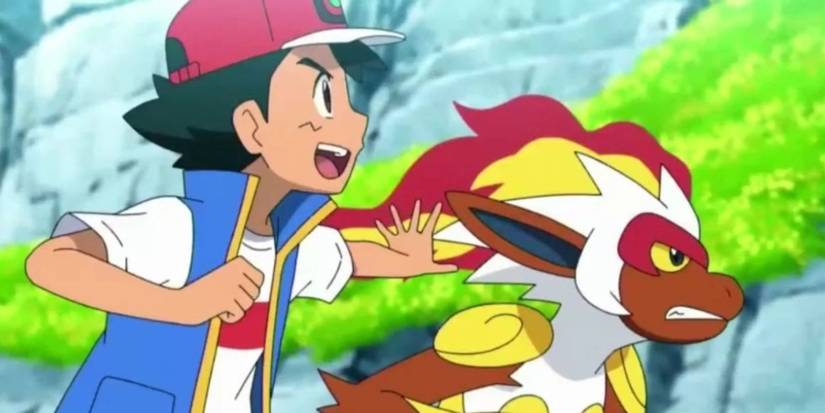 Ash commanding his Infernape in battle