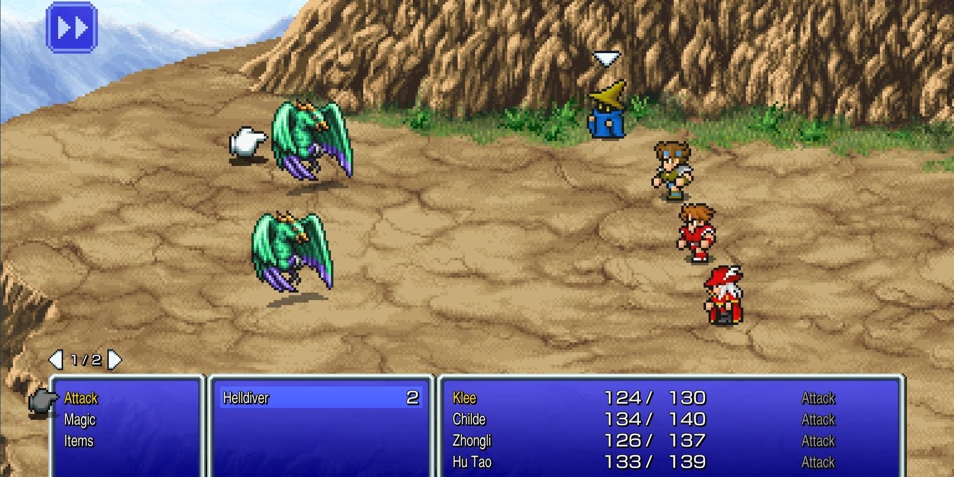 Auto-battling in Final Fantasy Pixel Remaster