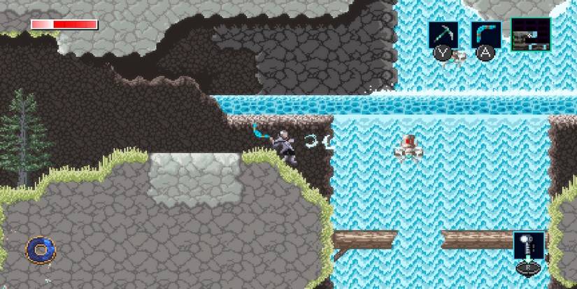 Fighting enemies in Axiom Verge 2