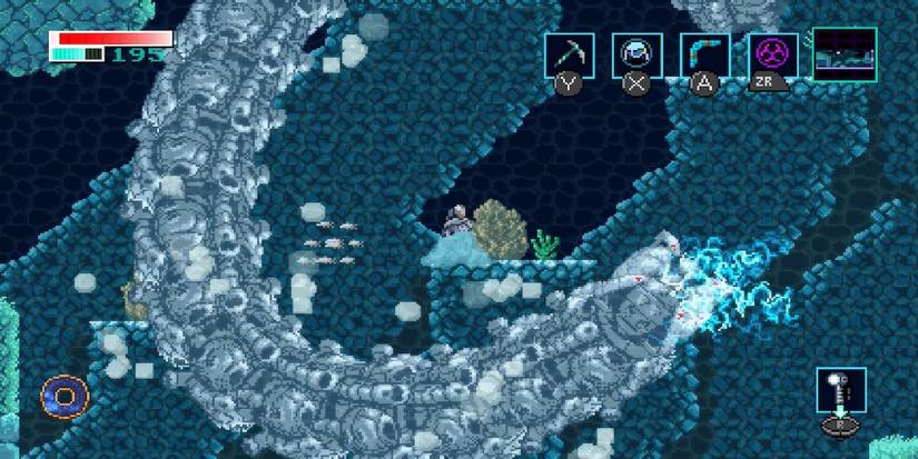 Fighting enemies in Axiom Verge 2