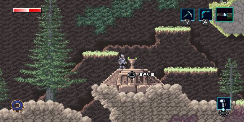 A save platform in Axiom Verge 2