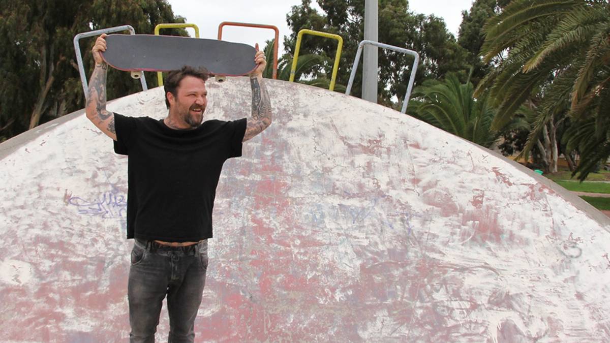 Bam Margera in skateboard park