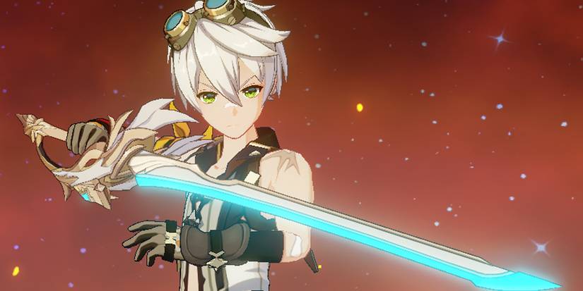 Bennett with a sword