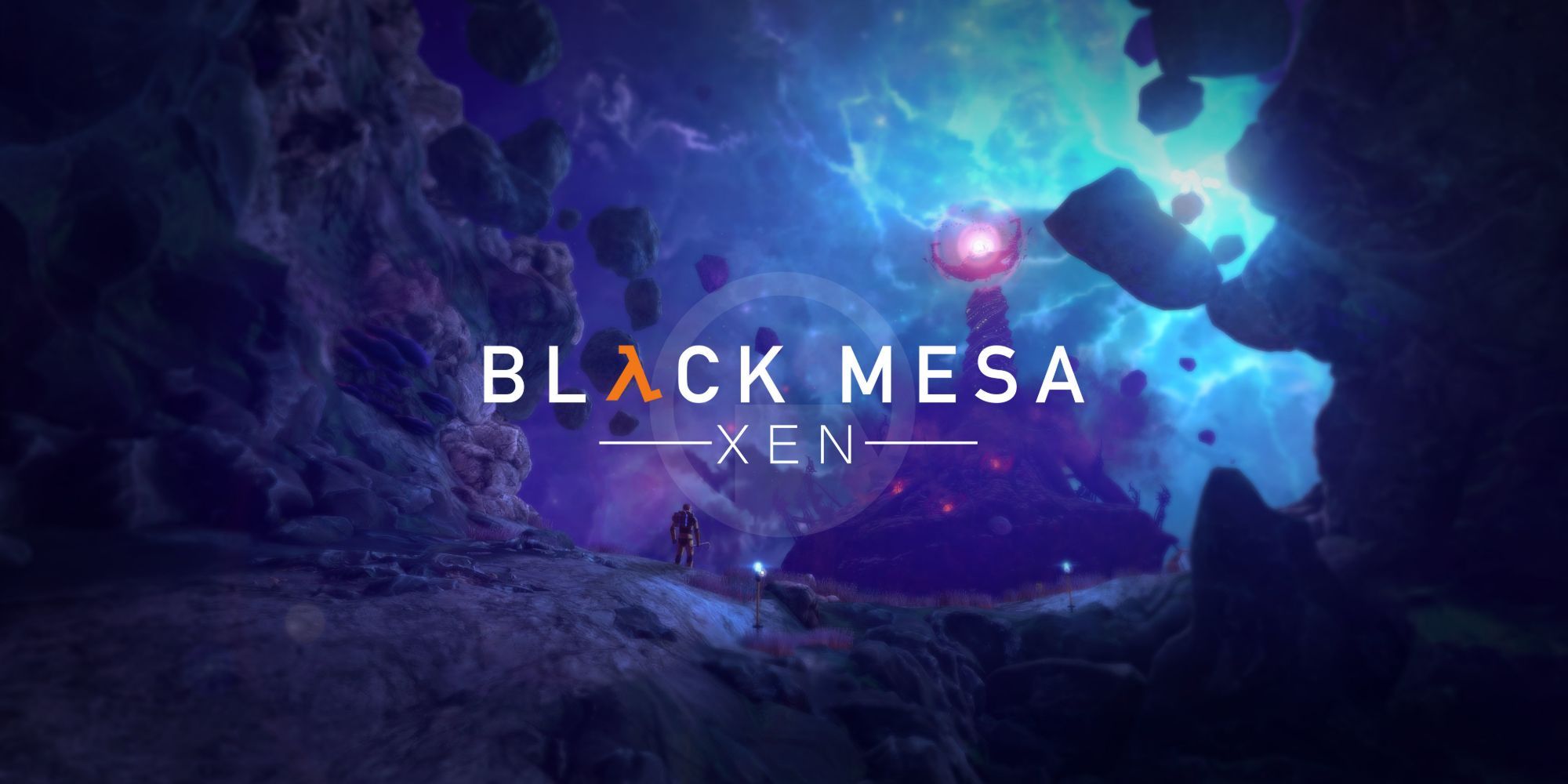 Black Mesa title and alien landscape