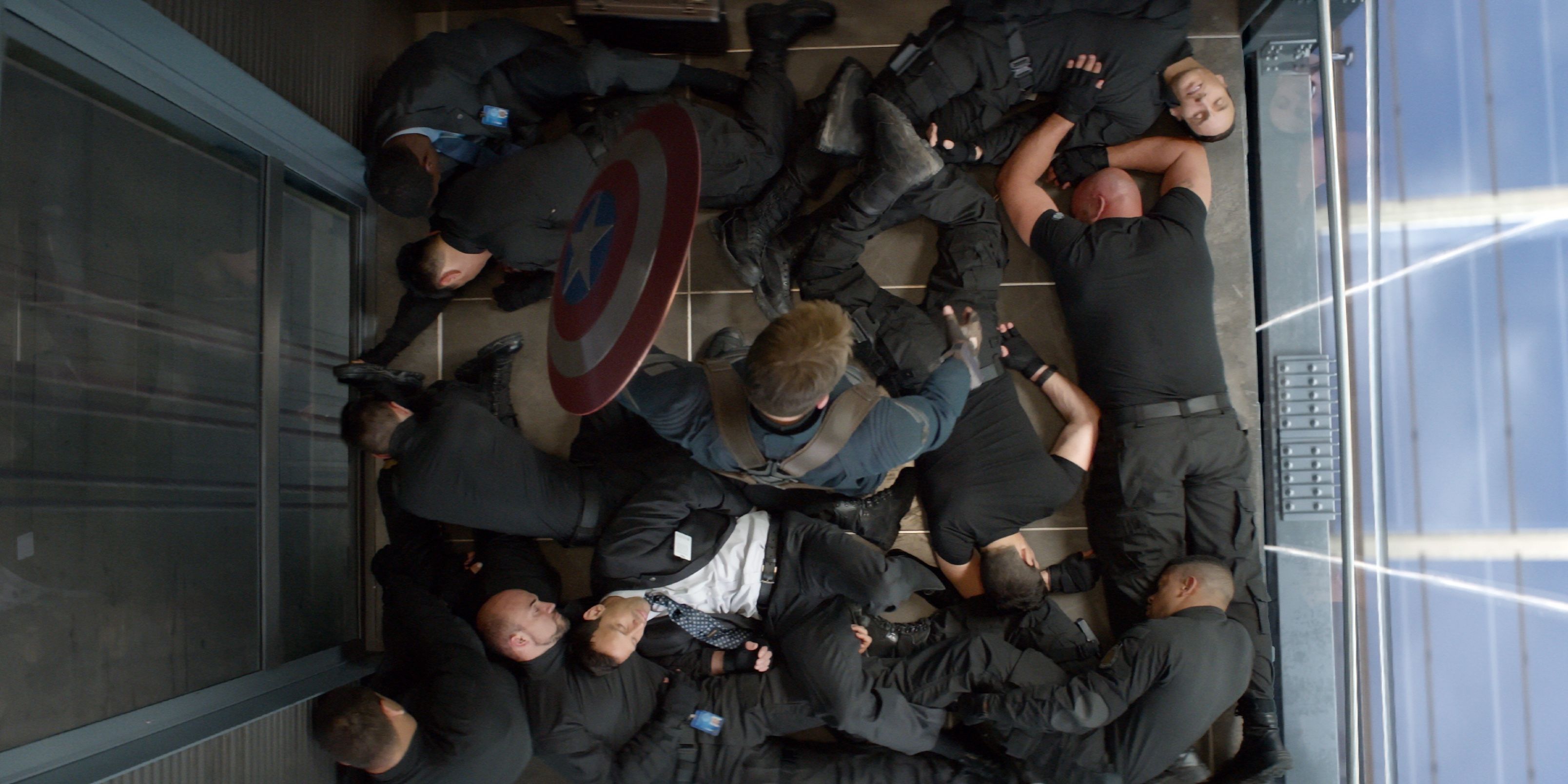 Captain America Elevator fight scene, The Winter Soldier