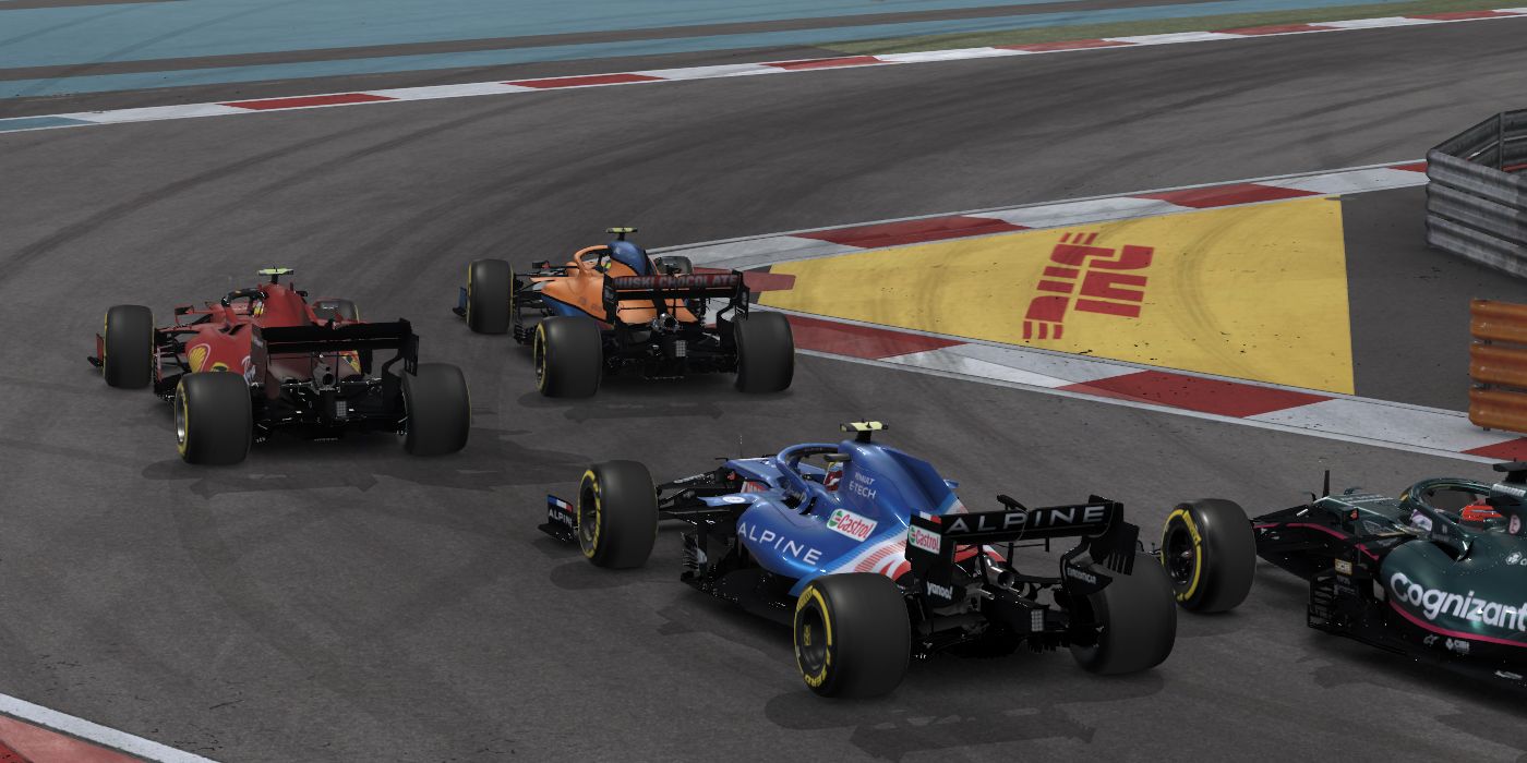 Cars racing in F1 2021