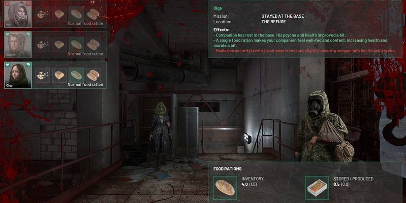 Chernobylite Food Distribution Menu