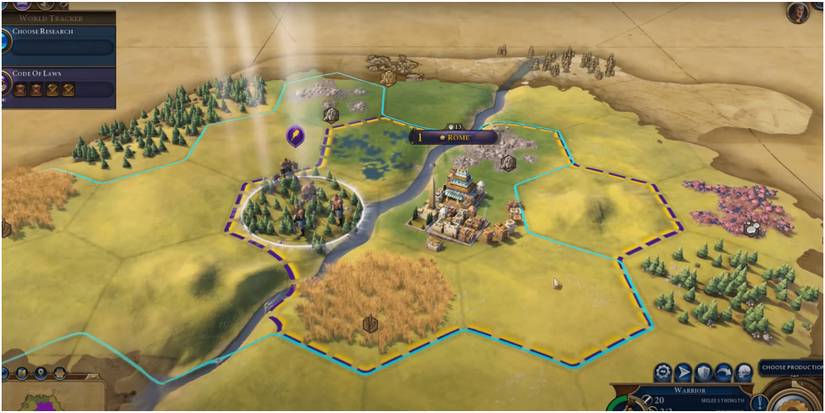 Civilization 6 Rome Built Next To Stone And Wheat