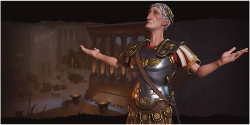 Civilization 6 Trajan Showing Off With A Boastful Pose