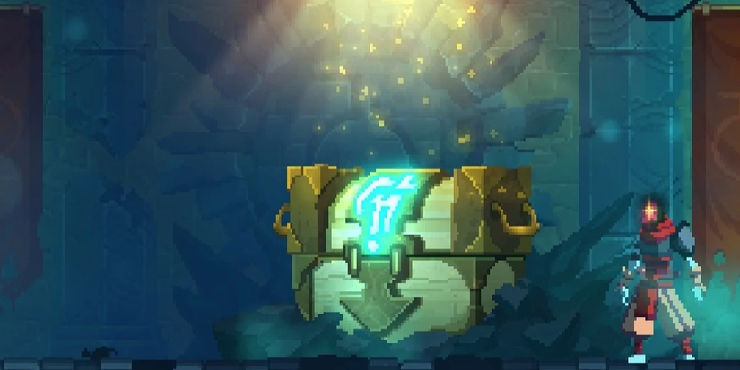 Dead Cells Treasure Chest Glowing Blue Light