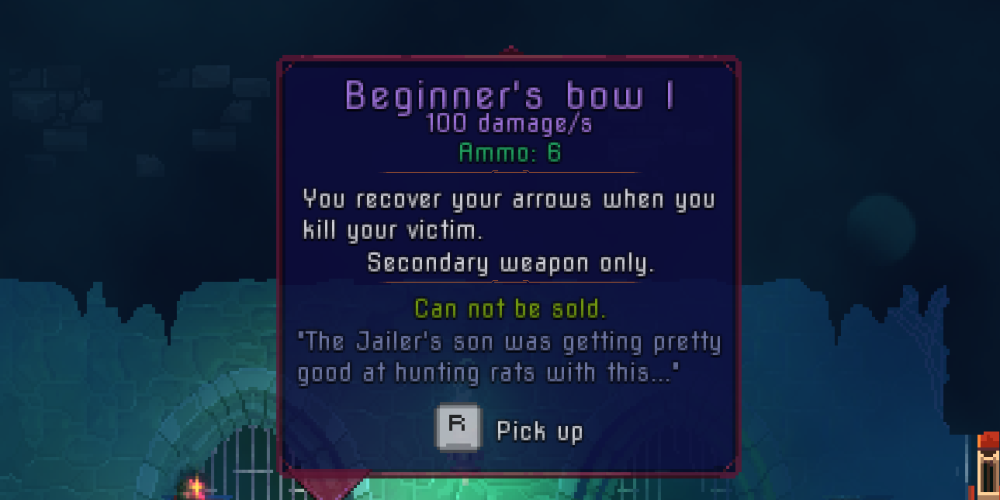 Dead Cells Bow Starter Weapon Ammo Ranged Longbow