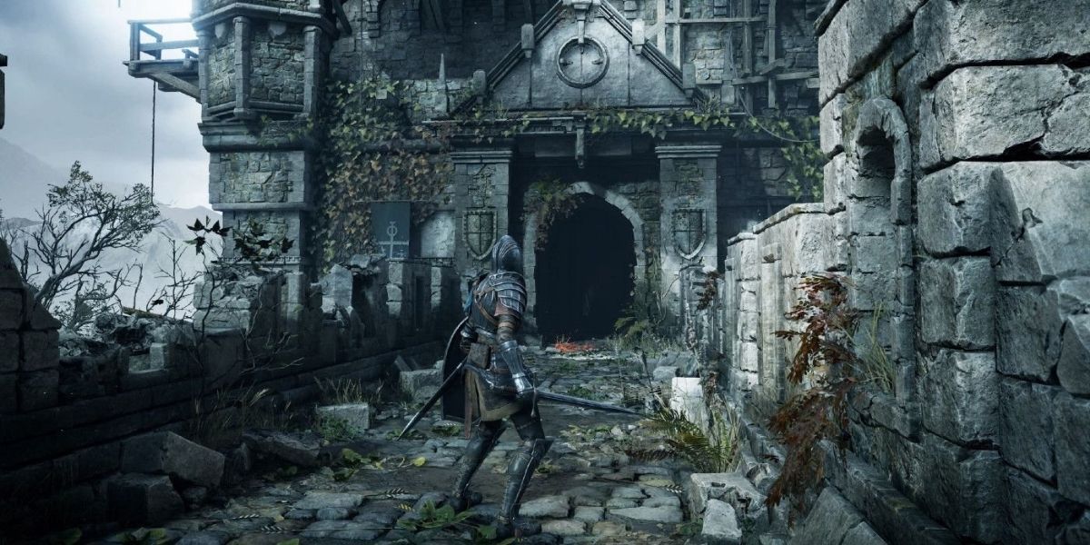 Demon's Souls Remake player walks across castle wall