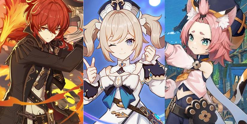 Diluc Barbara Diona in Genshin Impact