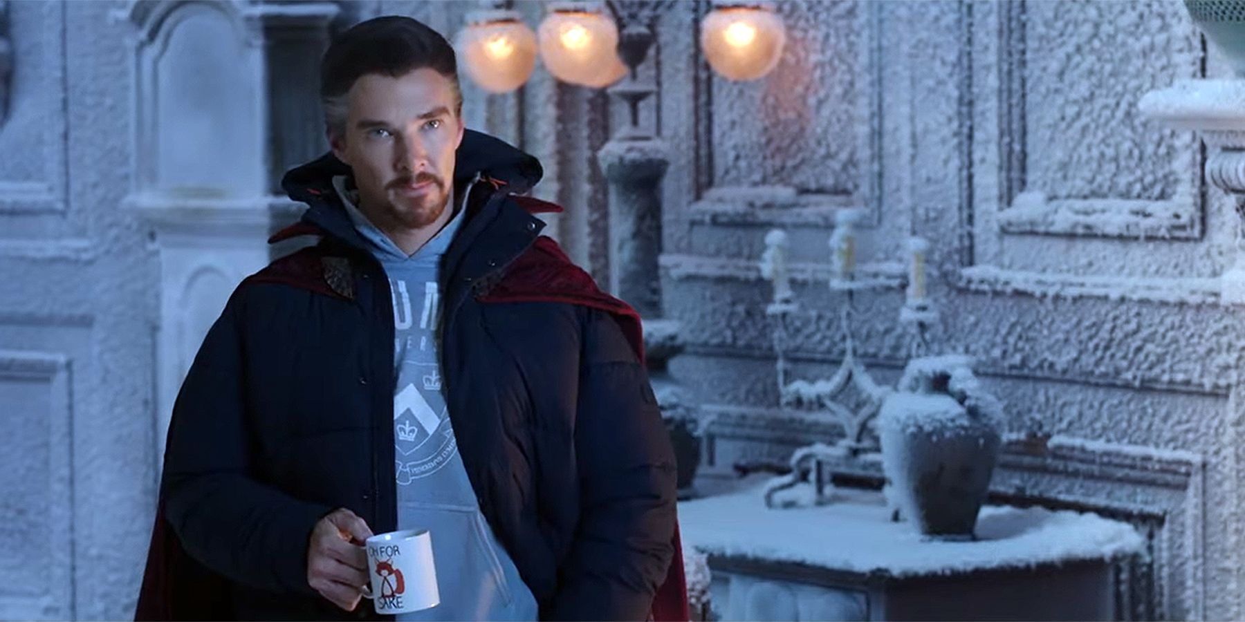 Doctor Strange holds a quirky mug in No Way Home trailer