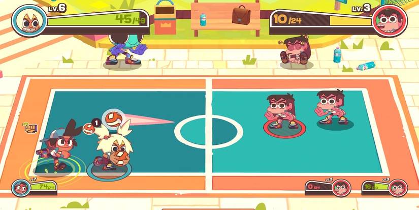 A dodgeball match in Dodgeball Academia