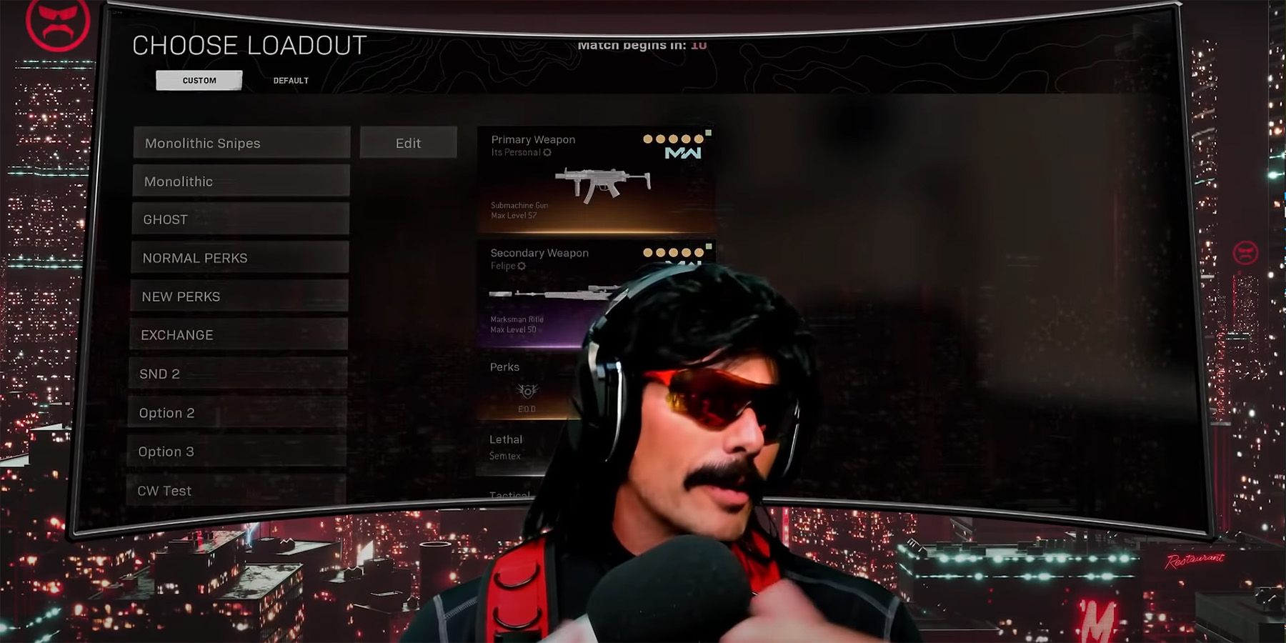 Dr Disrespect chatting during youtube stream
