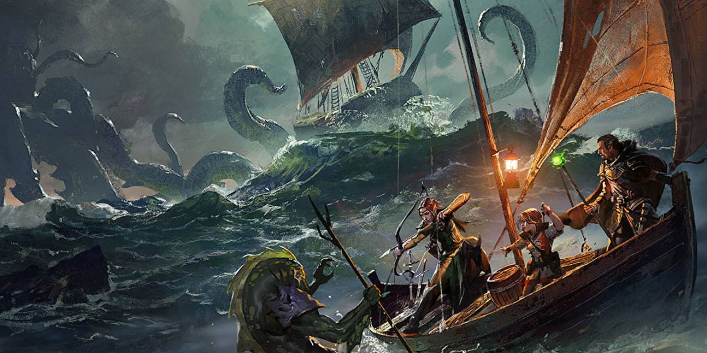 Dungeons-Dragons-adventurers-out-at-sea-fighting-sea-monsters-1