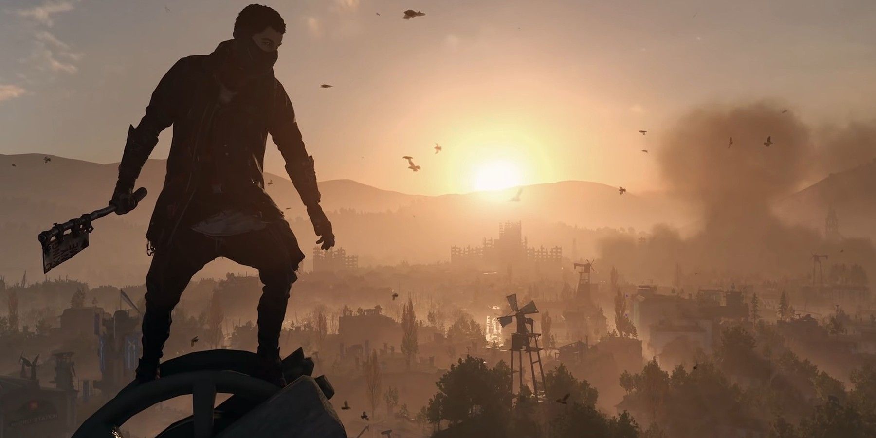 Dying Light 2 Stay Human Axe wielding man overlooking The City