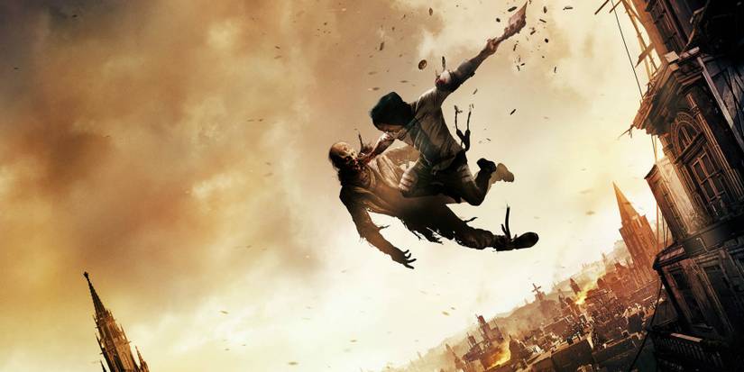 Dying Light 2 Stay Human Attacking a zombie while jumping off a ledge