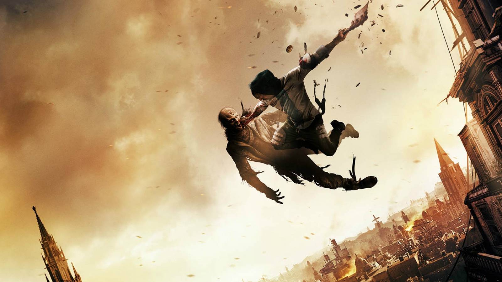 Dying Light 2 Stay Human Attacking a zombie while jumping off a ledge