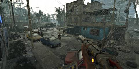 Aiming a gun in Dying Light