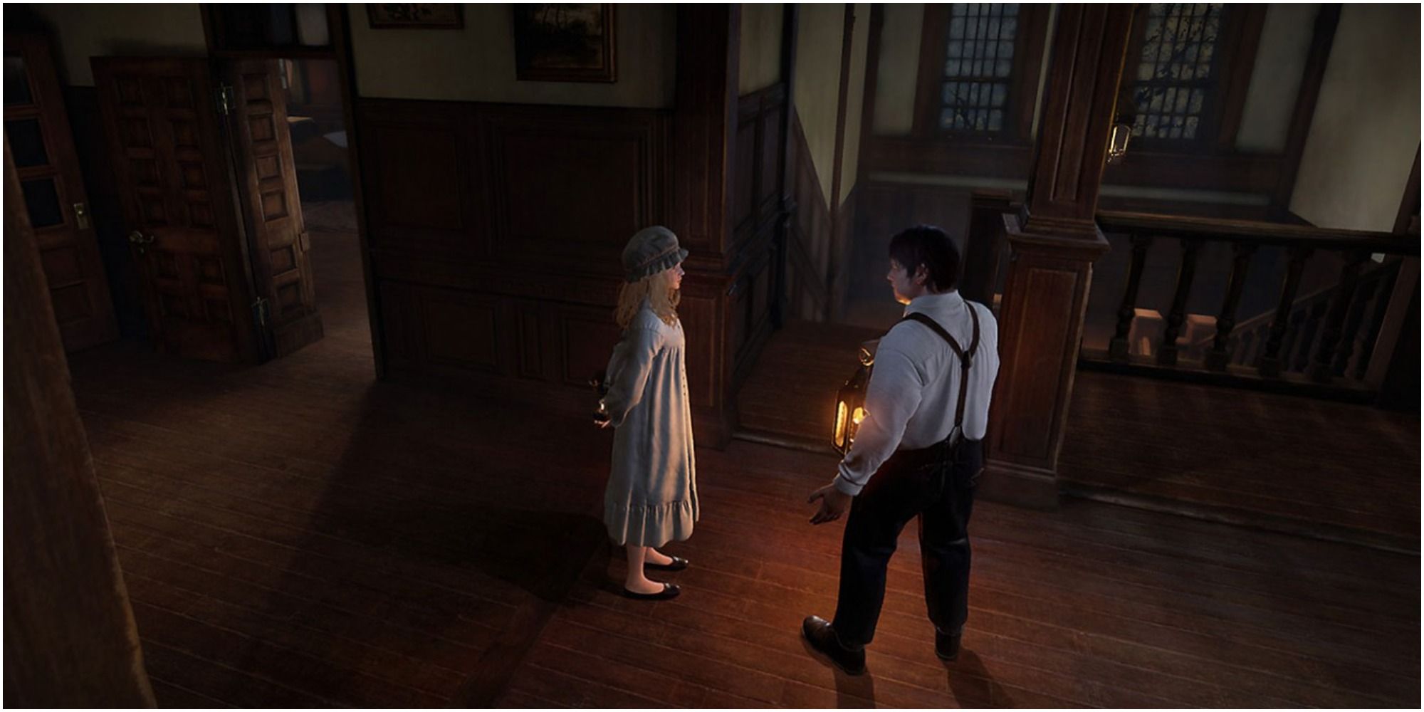 Déraciné Meeting At The Top Of The Stairs With A Lantern