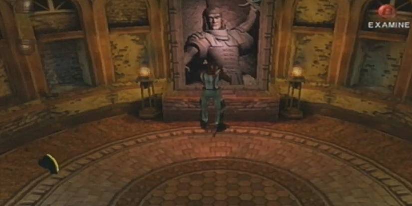 Michael looking at Pious picture in temple in Eternal Darkness