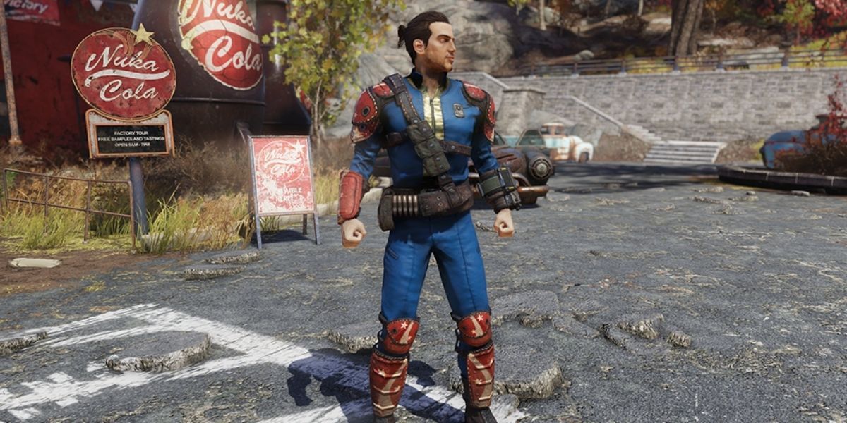 Fallout 76 player in leather armor