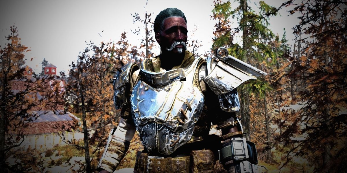 Fallout 76 player in metal armor