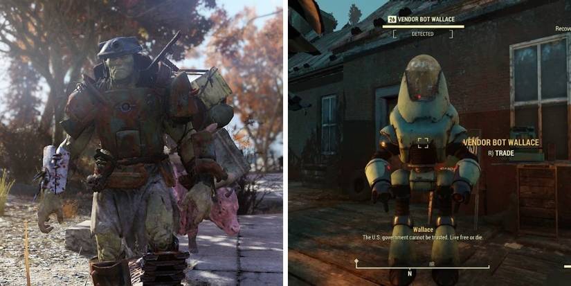 Fallout 76 Harpers Ferry robot vendor and Super Mutant Vendor Grahm